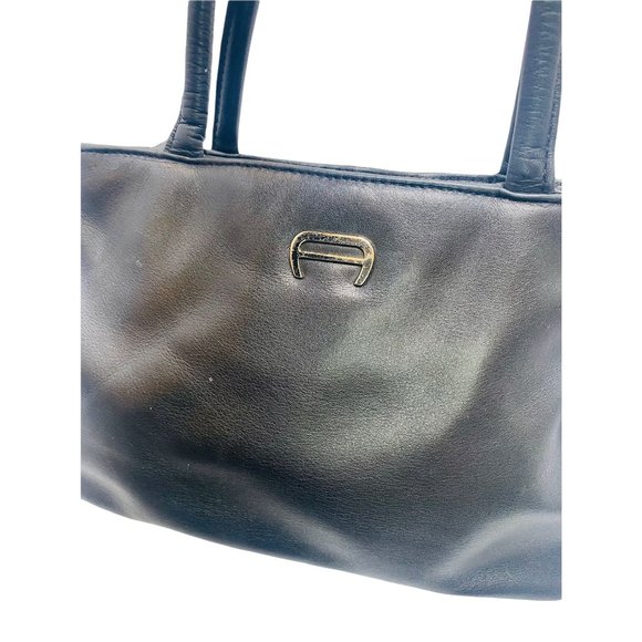 Atienne Aigner Vintage 60s Black Leather Shoulder Bag Style 7280R EUC - Picture 4 of 11